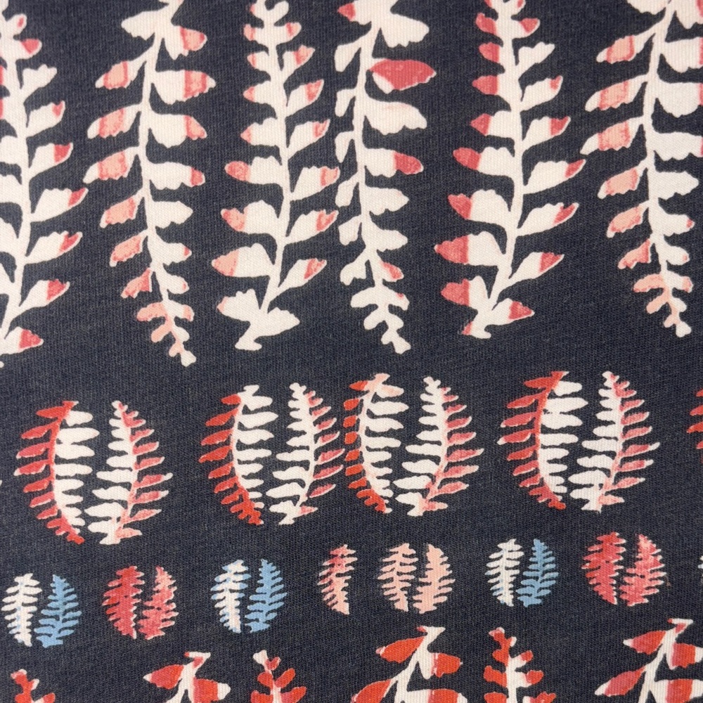 Tory Burch fern Patterned blue and rust T-Shirt cotton size M - Picture 7 of 9